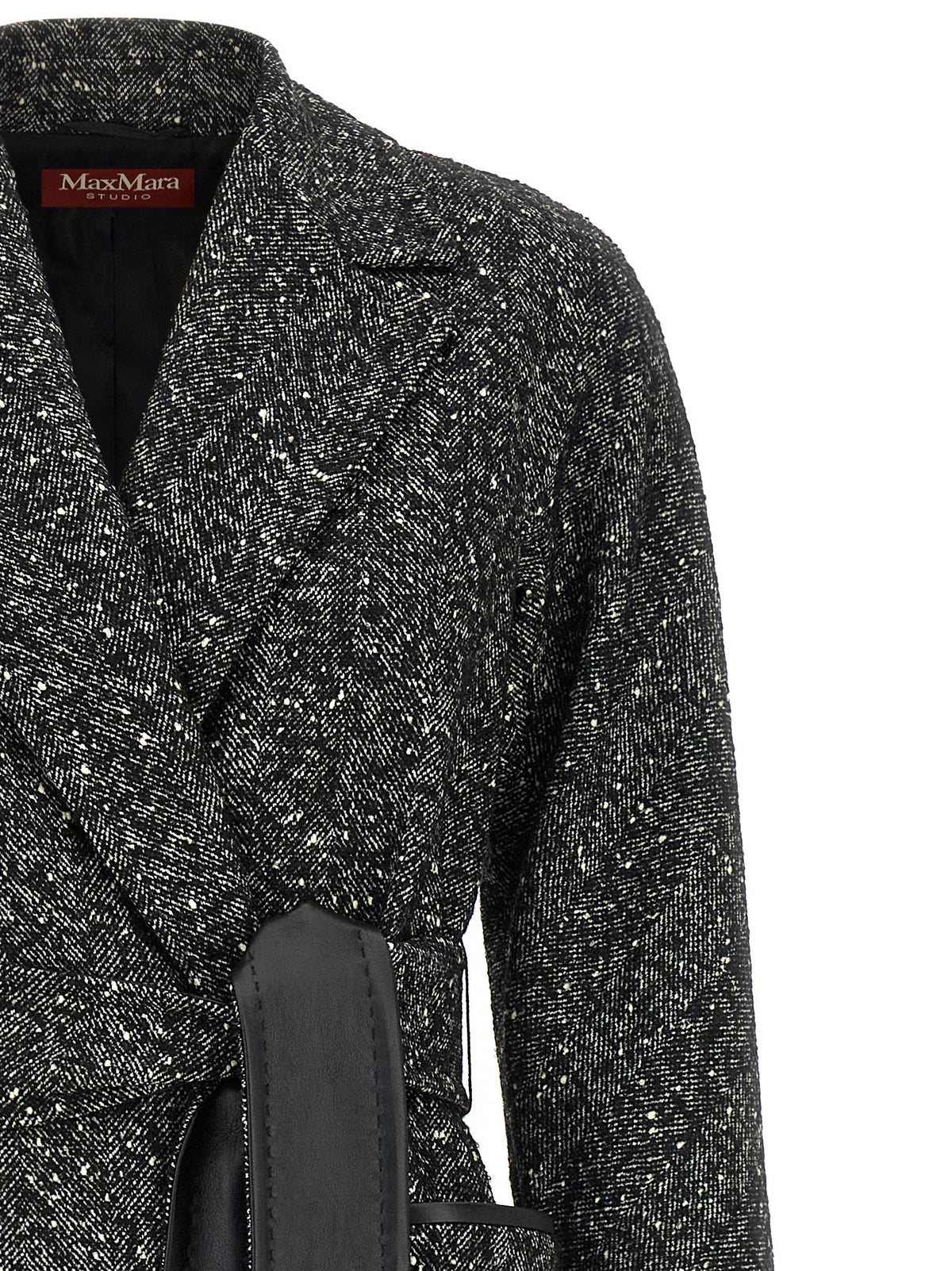 Max Mara Studio Eroso Coat White/Black