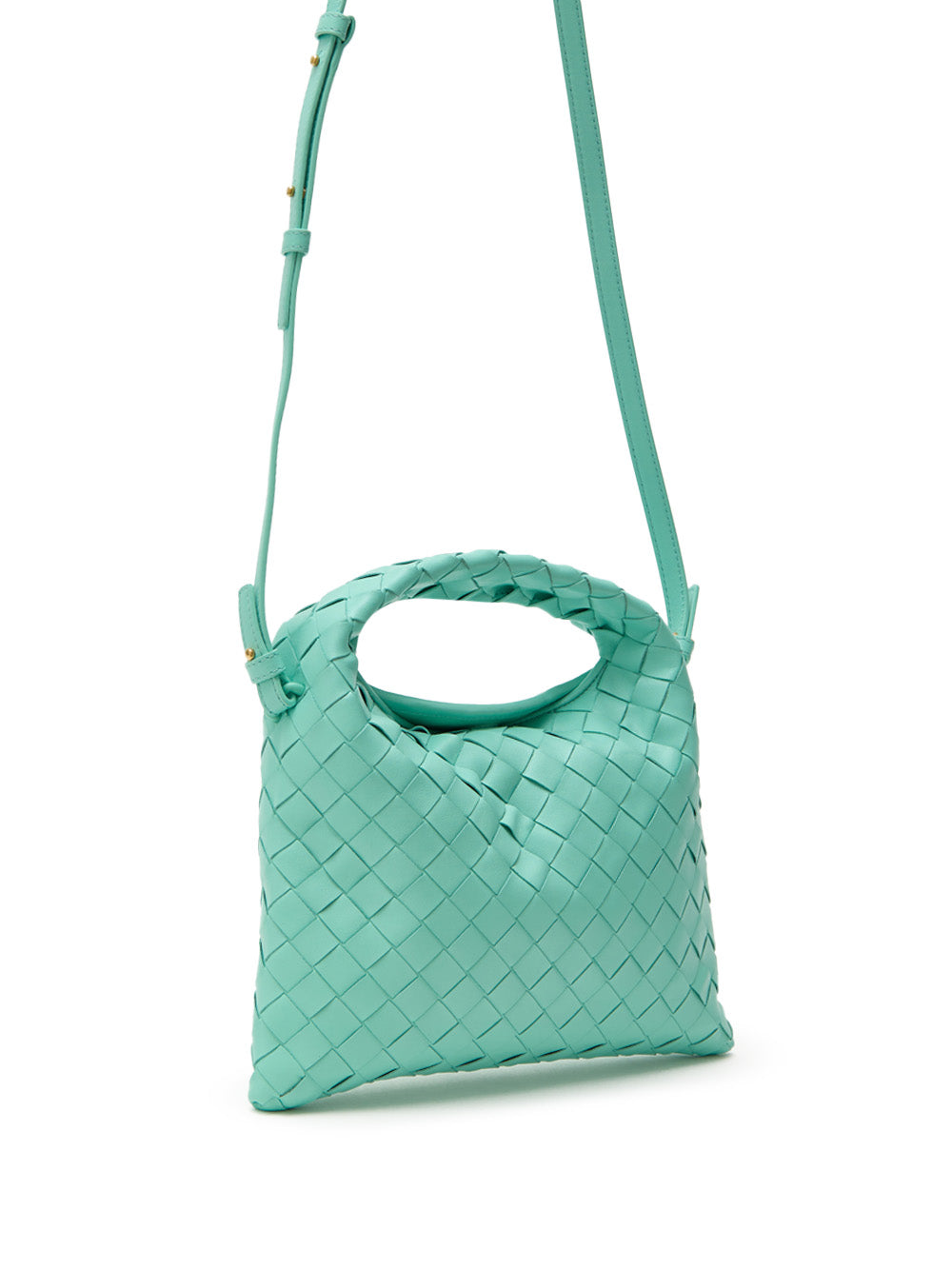 Bottega Veneta Mini Hop Bag in Turquoise Intrecciato Leather Turchese – Siebentaschen