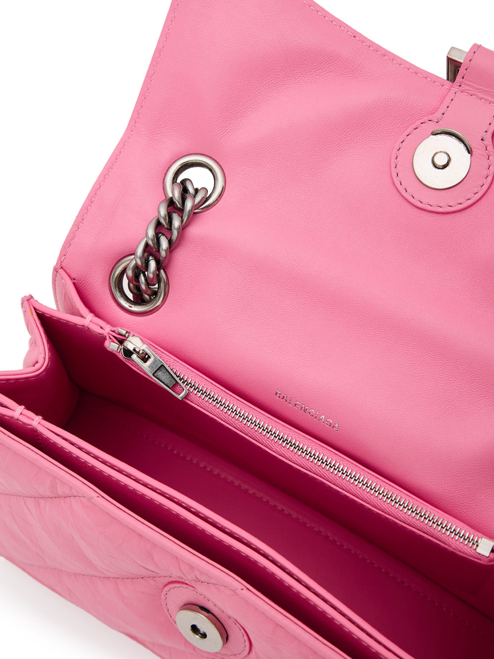 Balenciaga Crush Shoulder Bag with Silver Chain