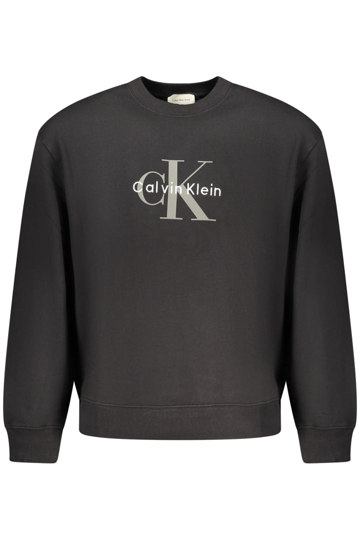 CALVIN KLEIN MEN&#39;S BLACK ZIP-UP SWEATSHIRT