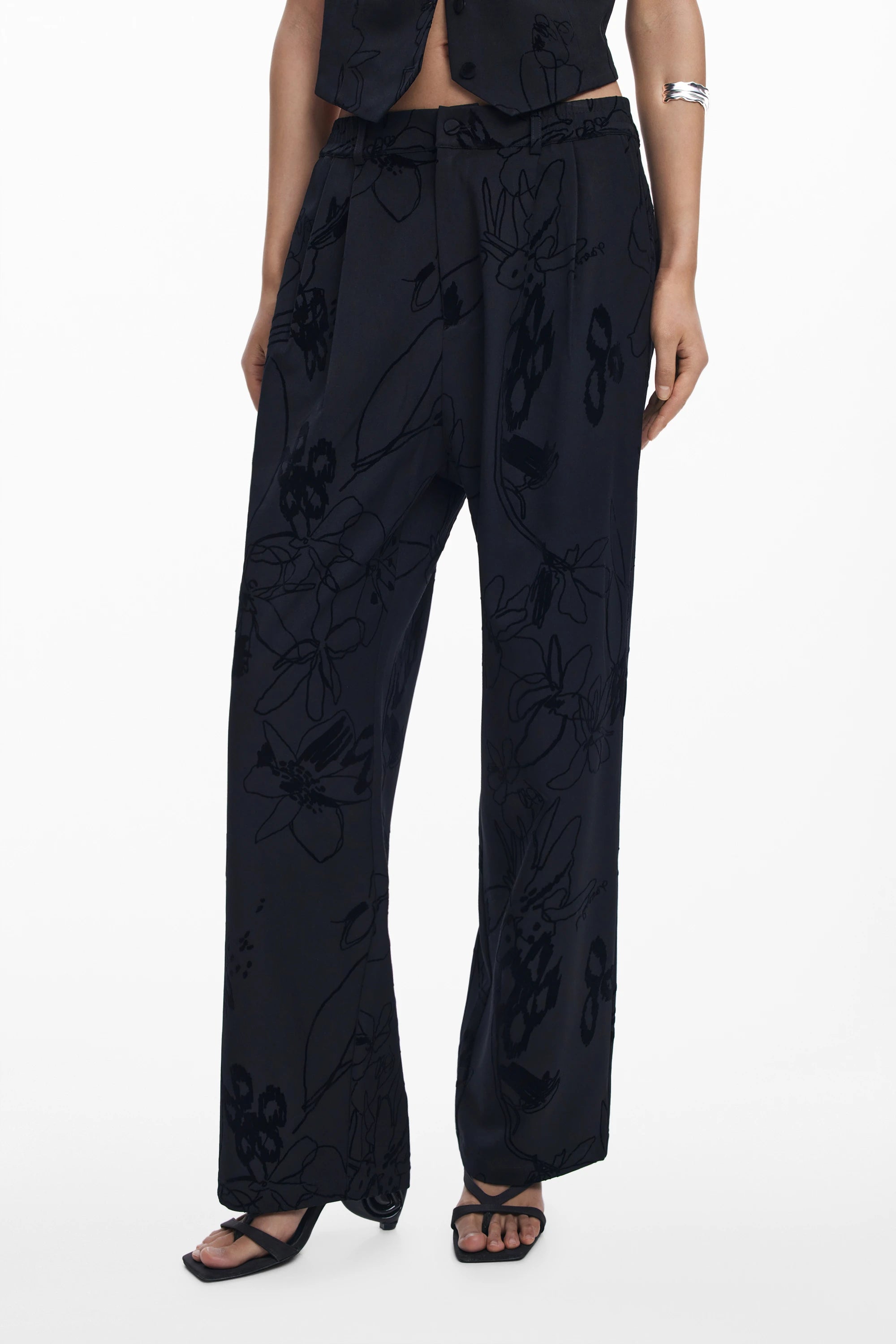 DESIGUAL WOMEN&#39;S BLACK TROUSERS