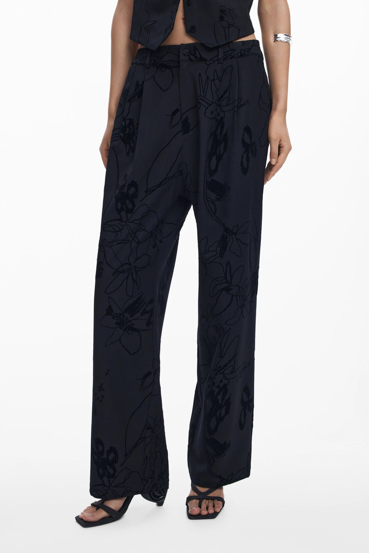 DESIGUAL WOMEN&#39;S BLACK TROUSERS