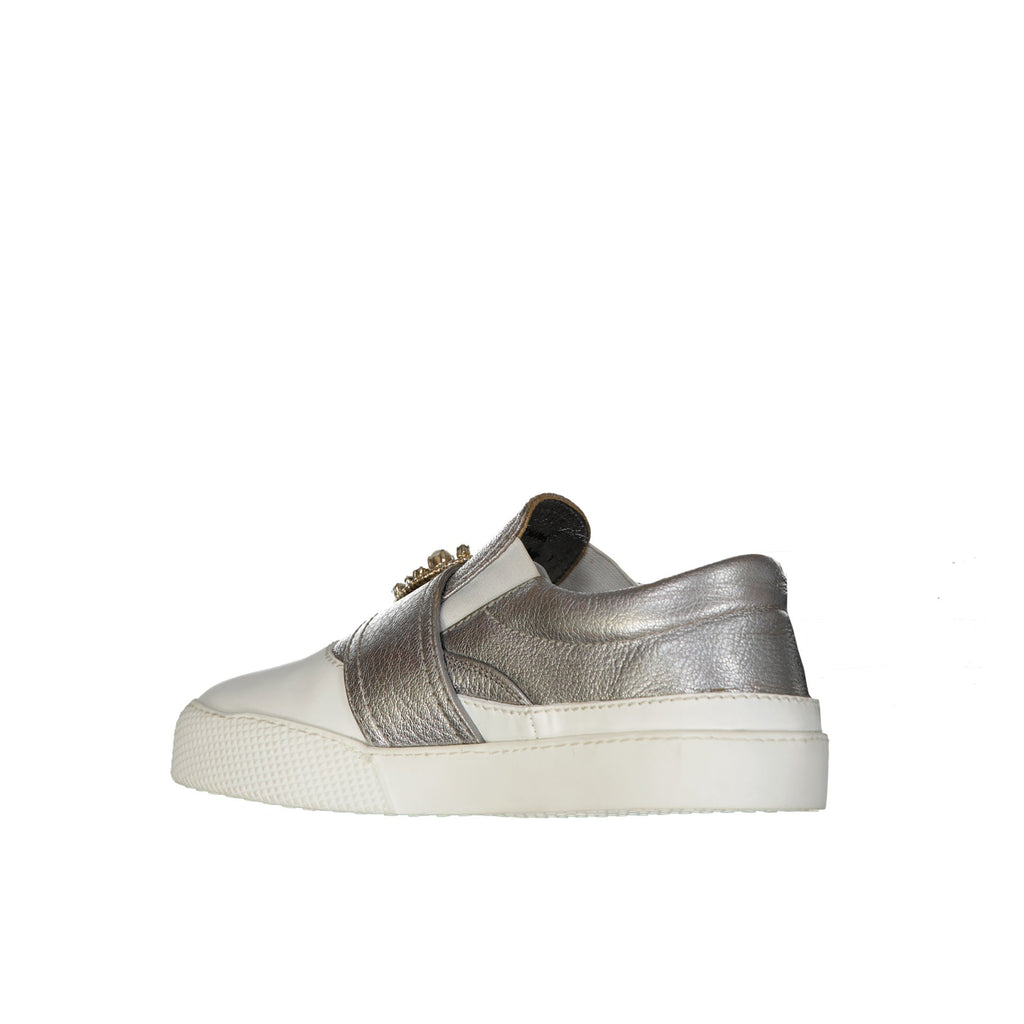 Miu Miu Leather Crystal Sneakers - WOMEN SHOES - MIU MIU - Tluxy New