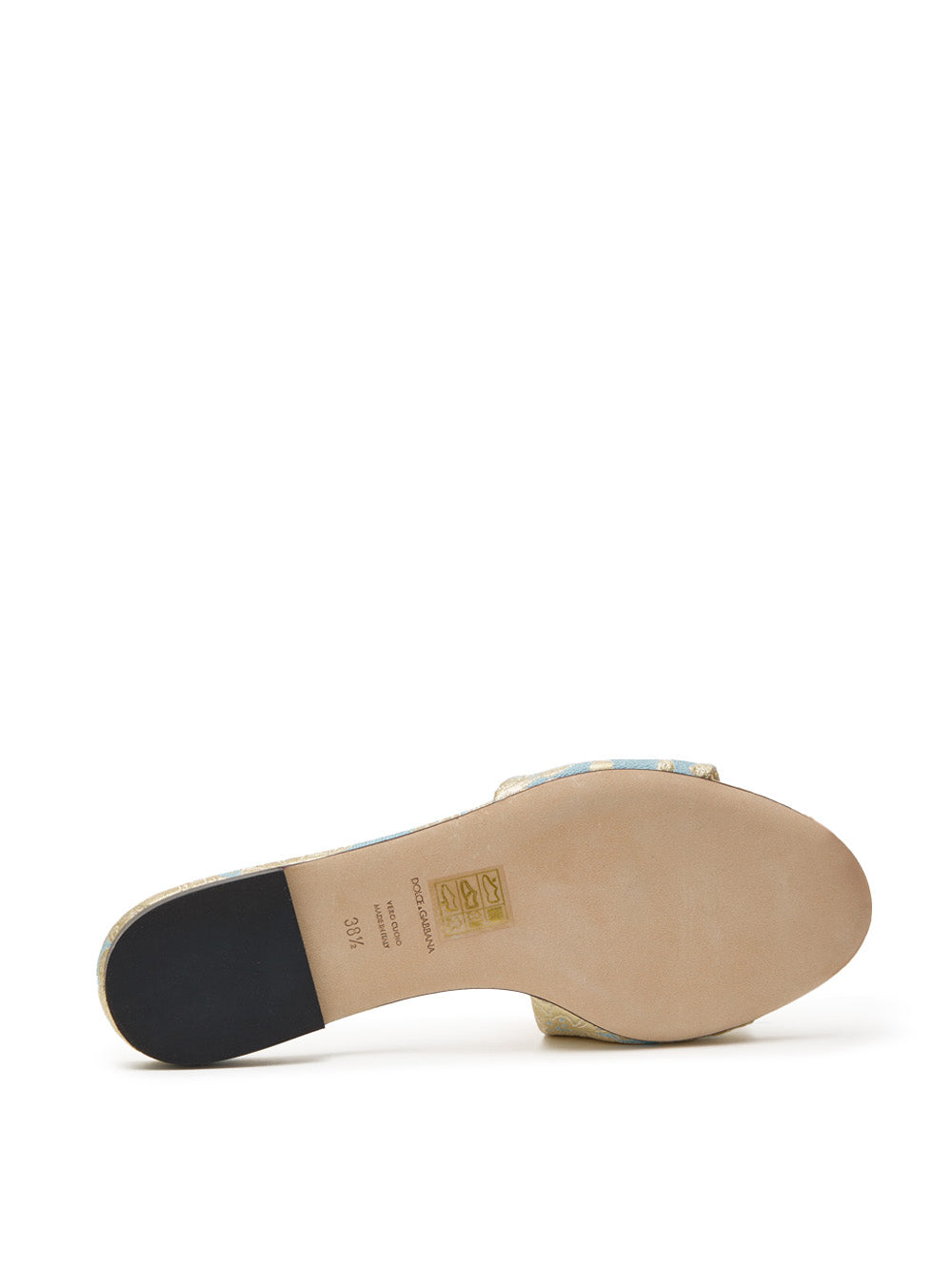 Dolce & Gabbana Gold Brocade Motif Slide
