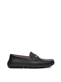 Bally Loafers in Black Leather with Gold Plaque