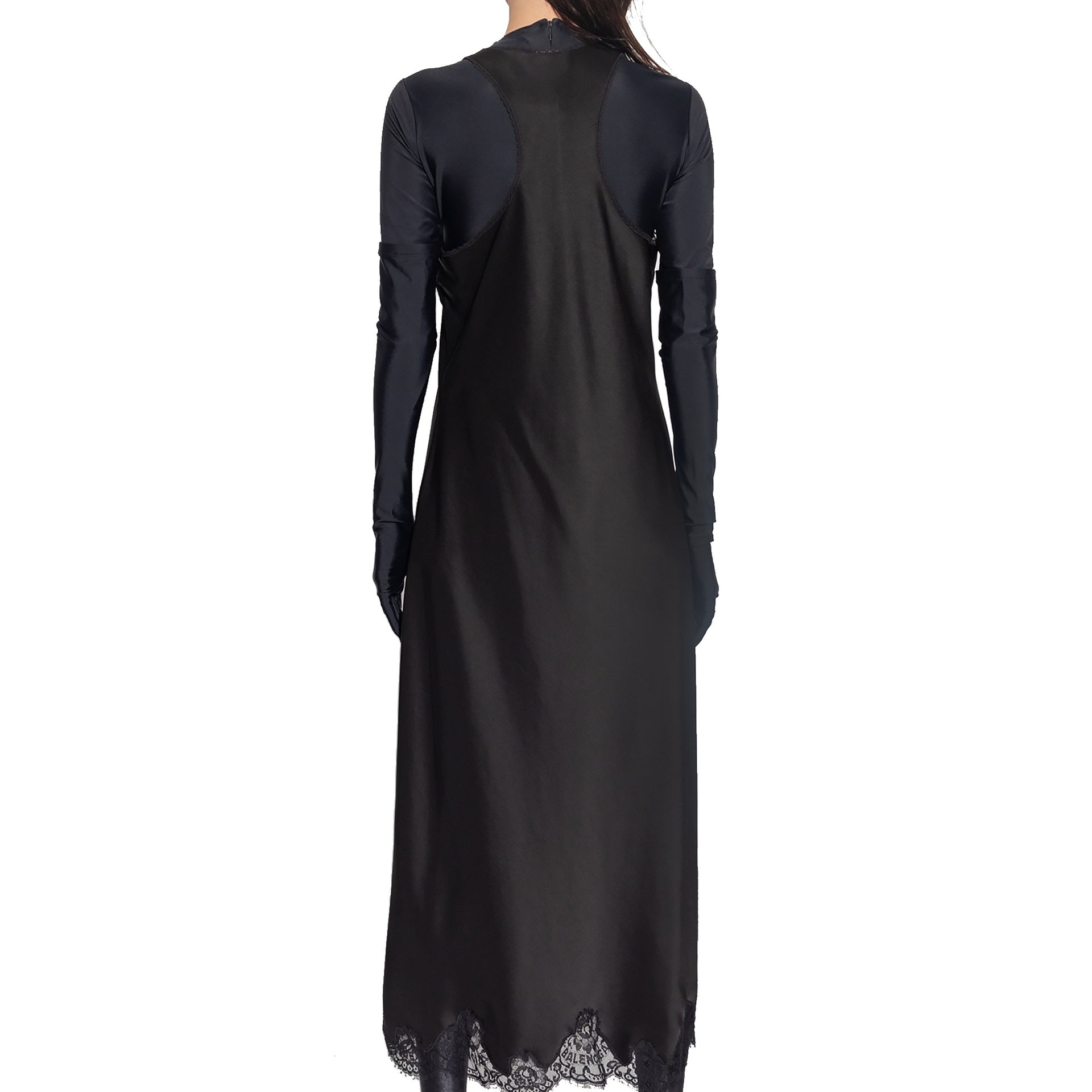 Balenciaga Satin Strappy Midi Dress