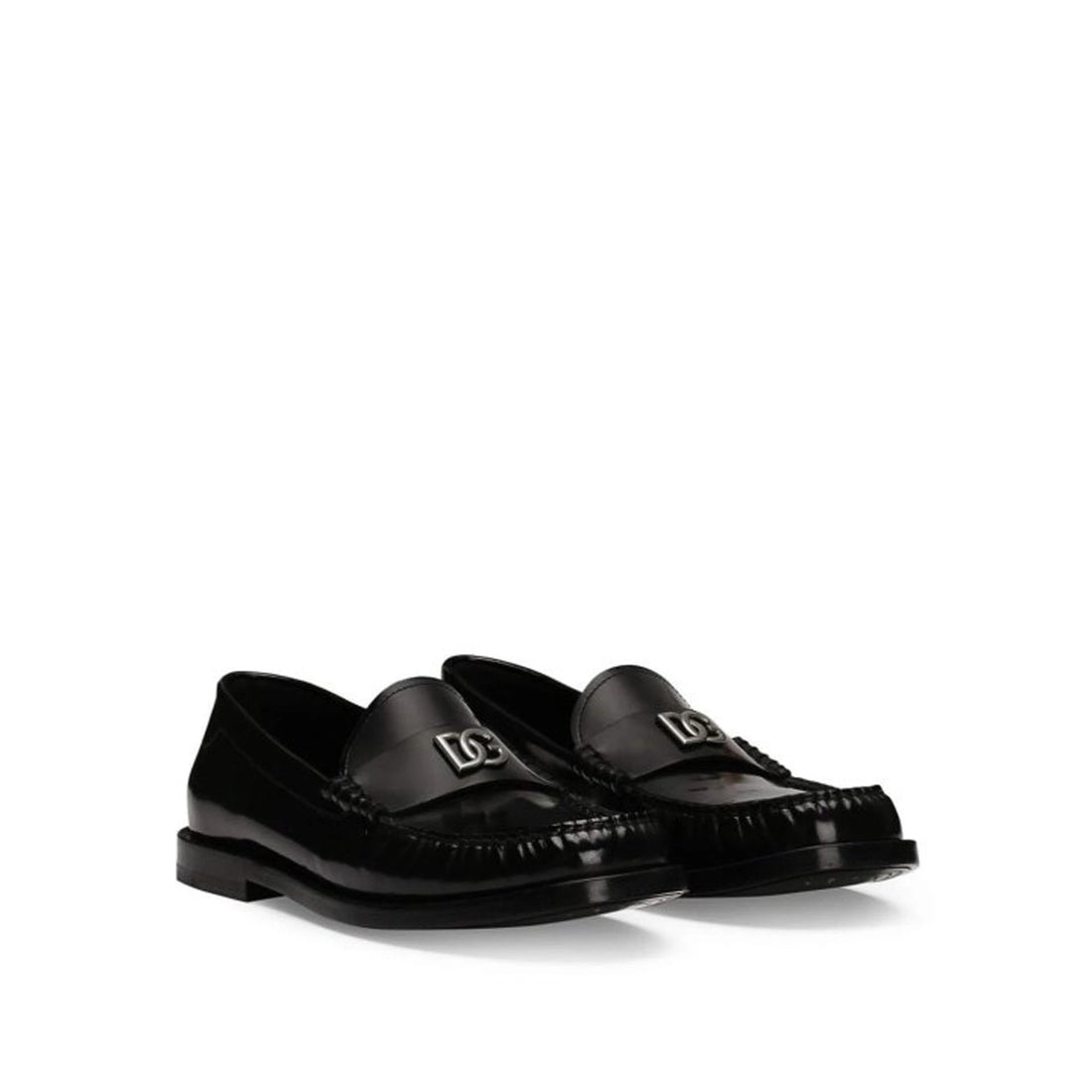 Dolce & Gabbana Leather Logo Loafers