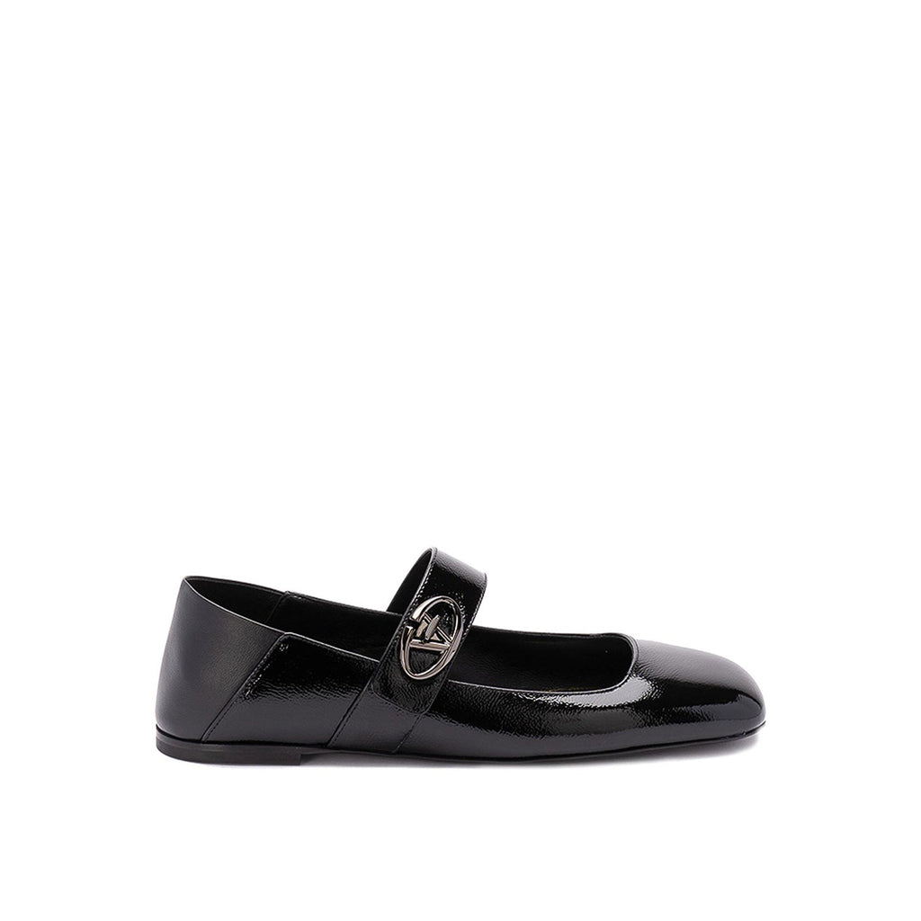 Valentino Garavani Leather Locker Ballerina Flats