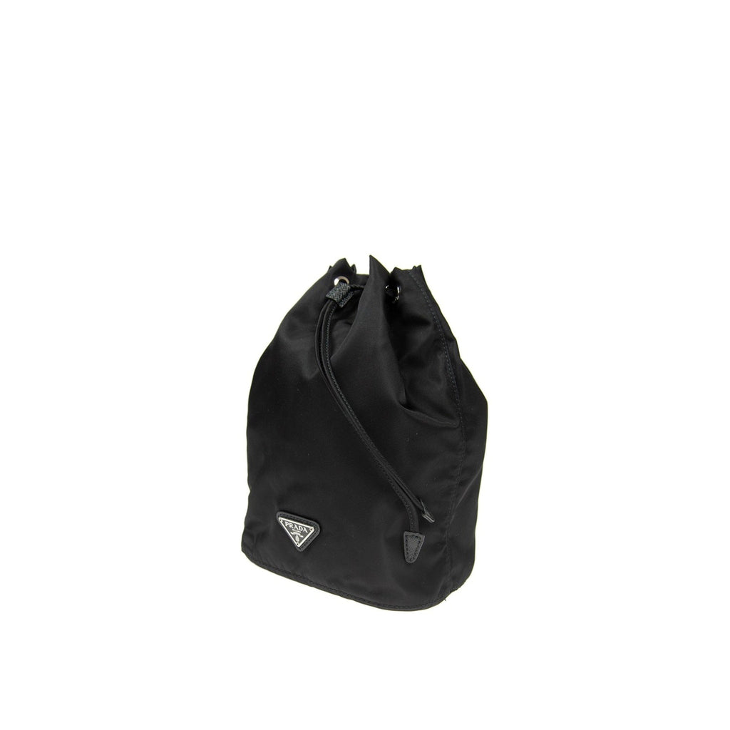 Prada Nylon and Leather Drawstring Pouch