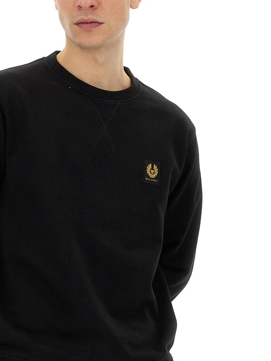 BELSTAFF SWEATSHIRT WITH LOGO PATCH
