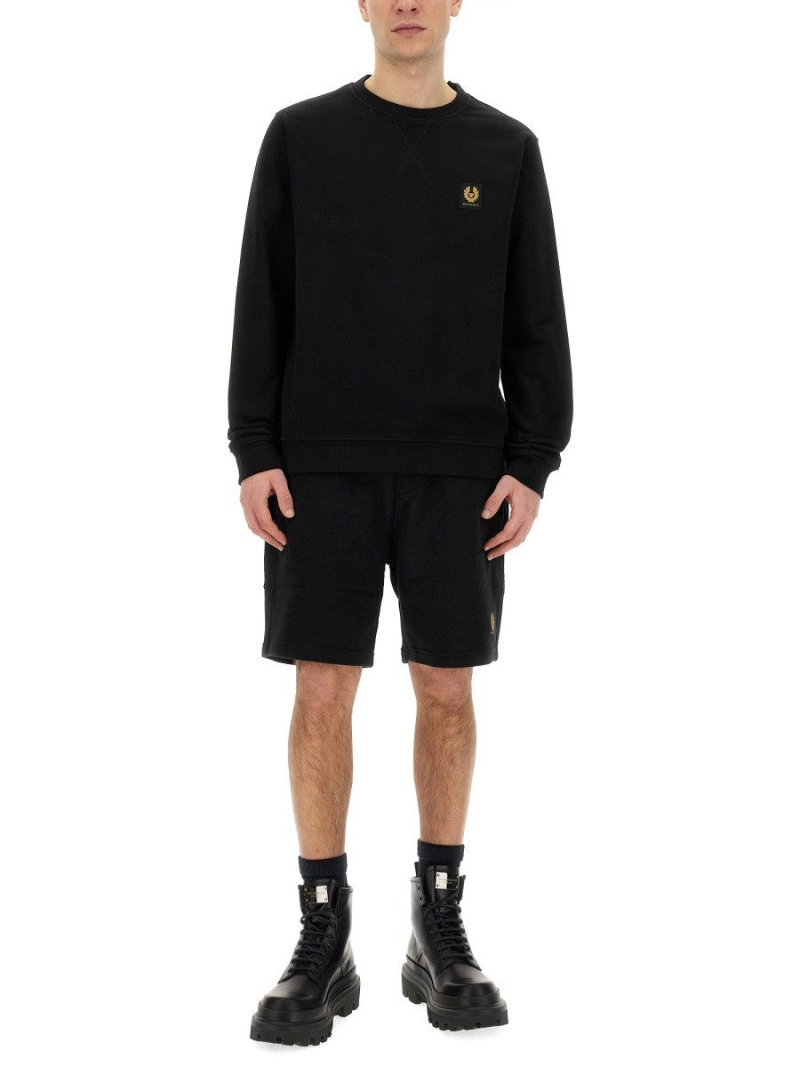 BELSTAFF SWEATSHIRT WITH LOGO PATCH