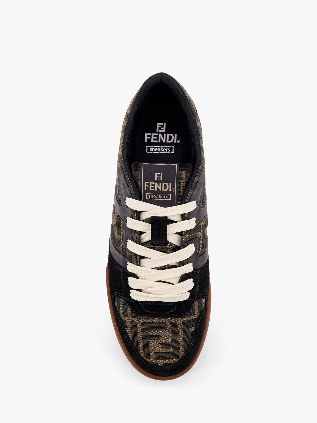 Fendi Fendi Match low-top FF jacquard fabric and suede sneakers