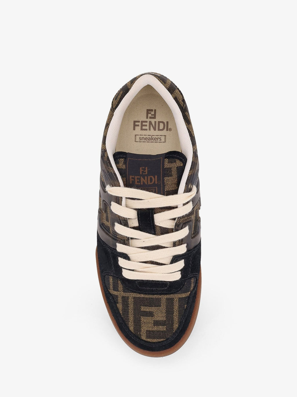 Fendi Fendi Match suede sneakers with jacquard FF fabric inserts