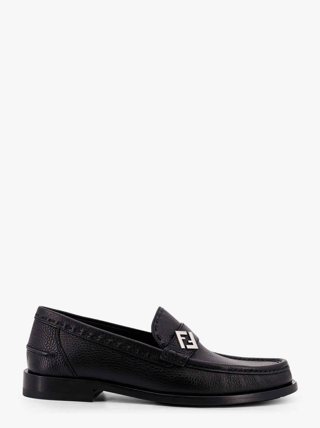 Fendi FF Metal leather loafers