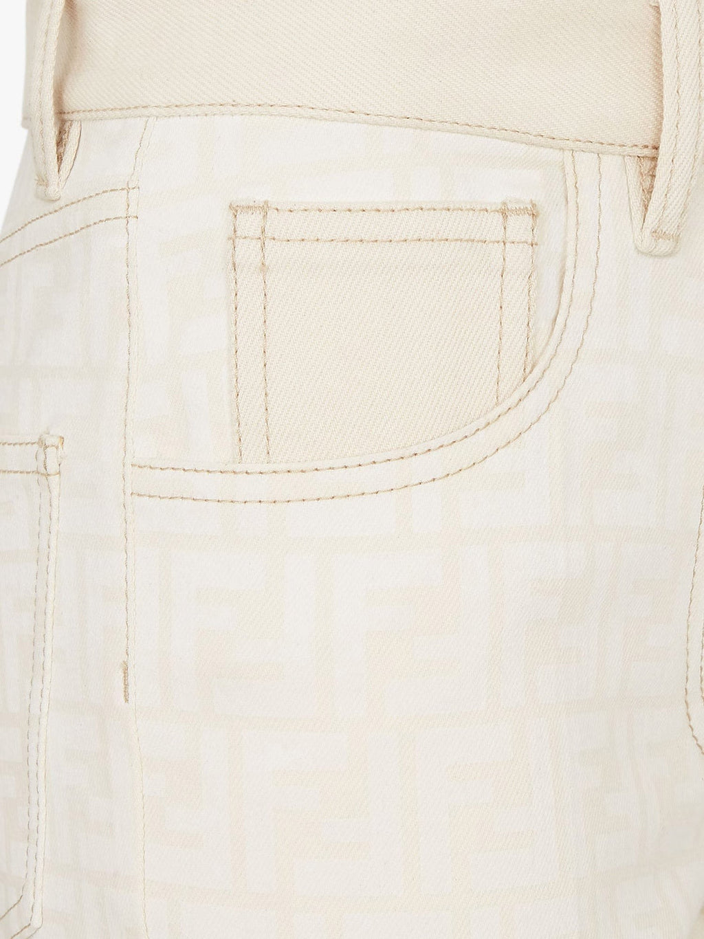 Fendi Ff off white denim trouser