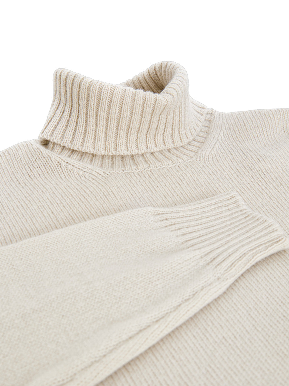 Beige Gran Sasso Wool Turtleneck Sweater