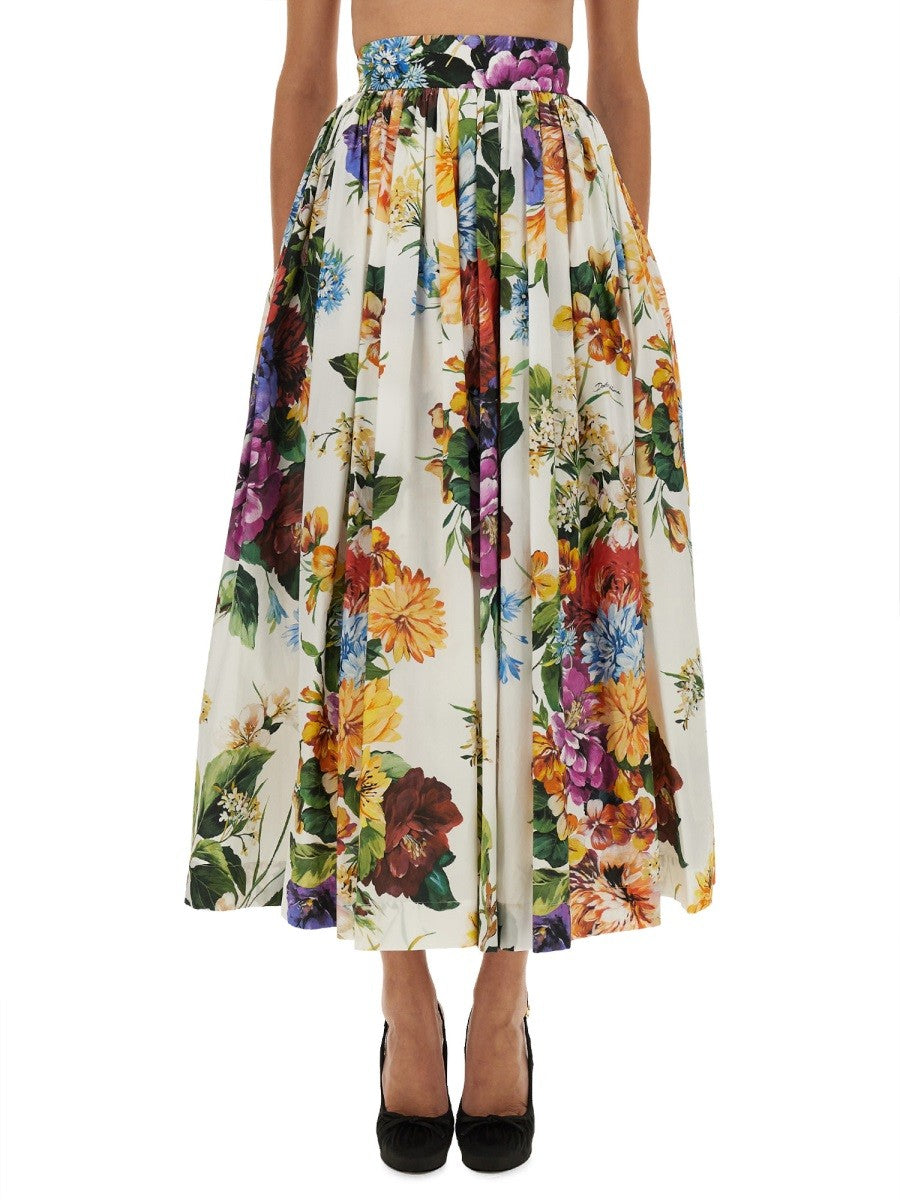 Dolce & Gabbana FLOWER BOUQUET PRINT SKIRT