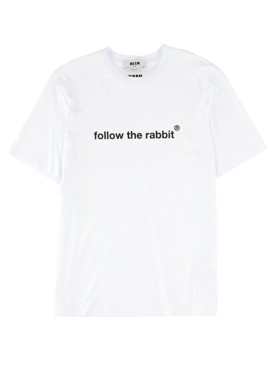 msgm "FOLLOW THE RABBIT" T-SHIRT
