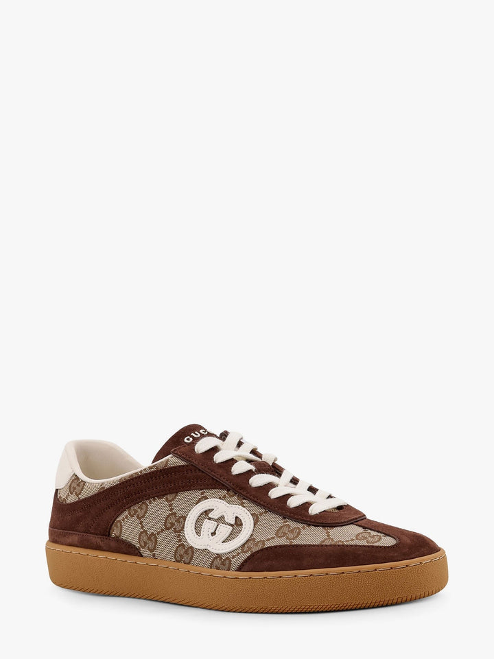 Gucci G75 low-top Supreme GG fabric and suede sneakers