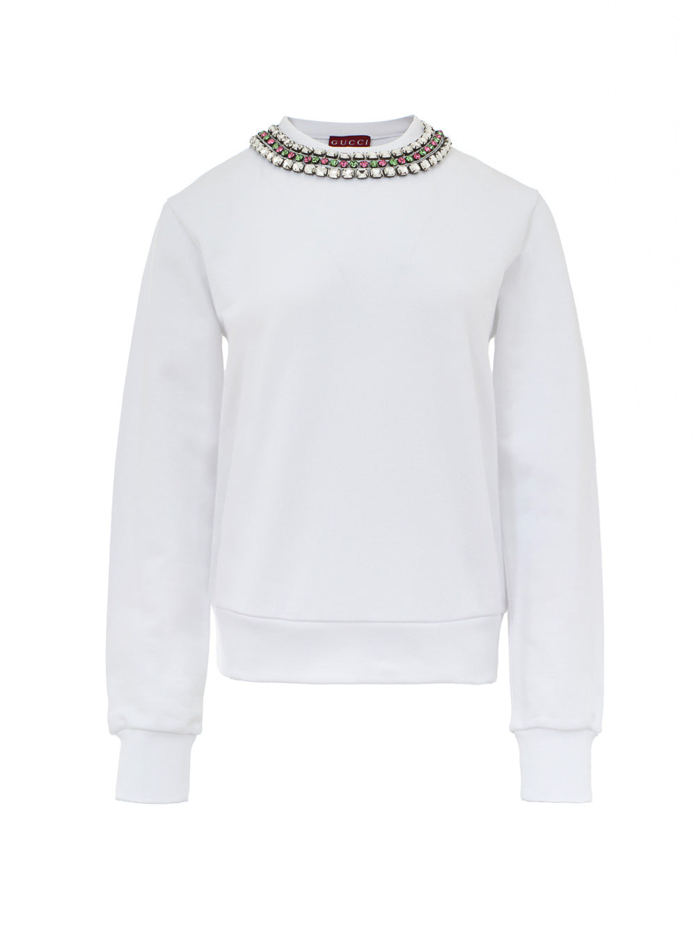 Gucci White Sweatshirt with Jewel Neckline – Women – Siebentaschen