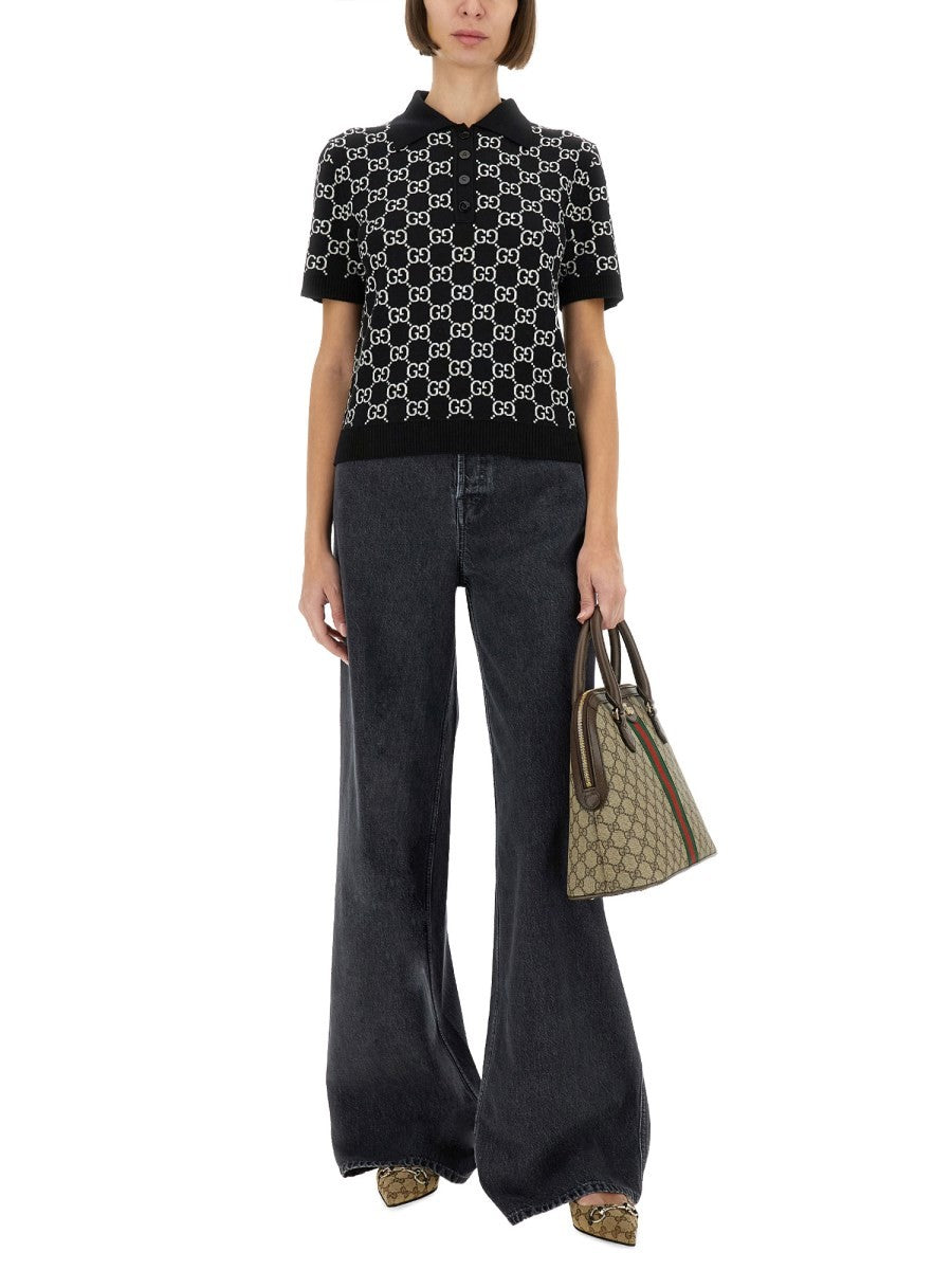 Gucci GG WOOL JACQUARD REVERSIBLE POLO SHIRT