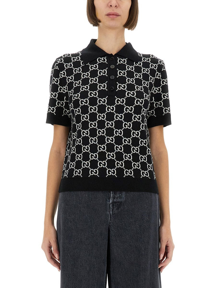 Gucci GG WOOL JACQUARD REVERSIBLE POLO SHIRT