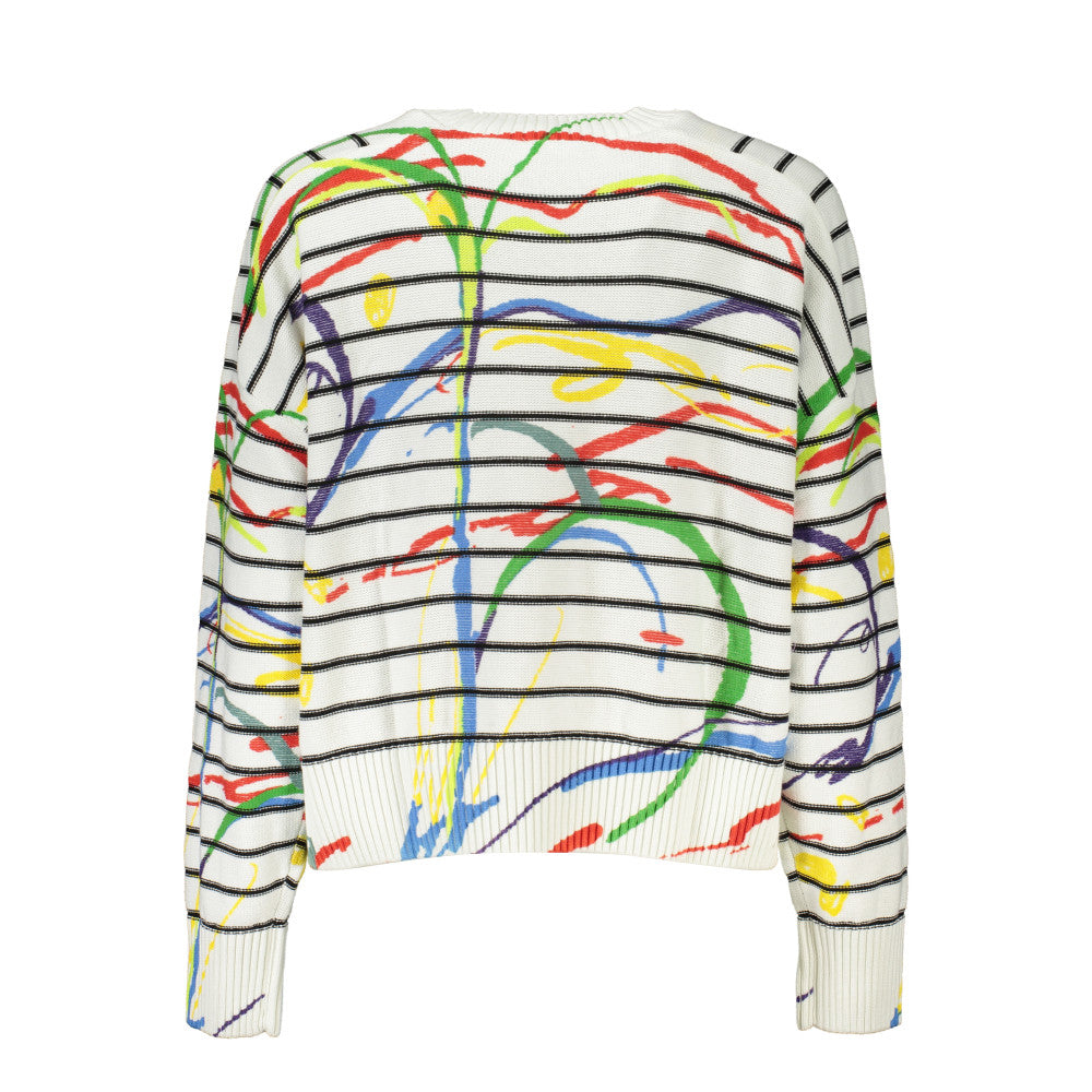 Desigual Damen Rundhalspullover mit Kontrastdetail