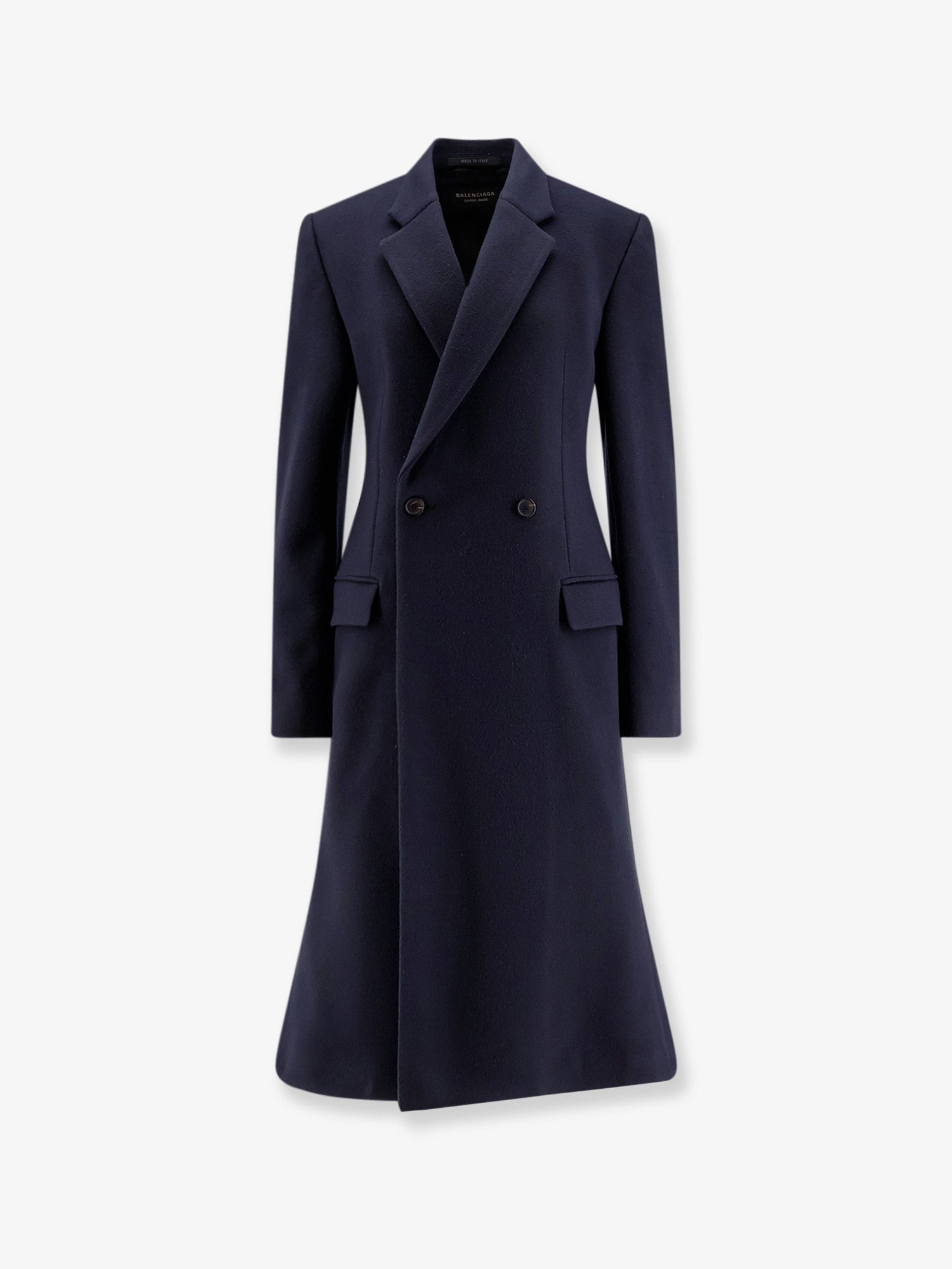 Balenciaga Godet Midi double-breasted wool coat