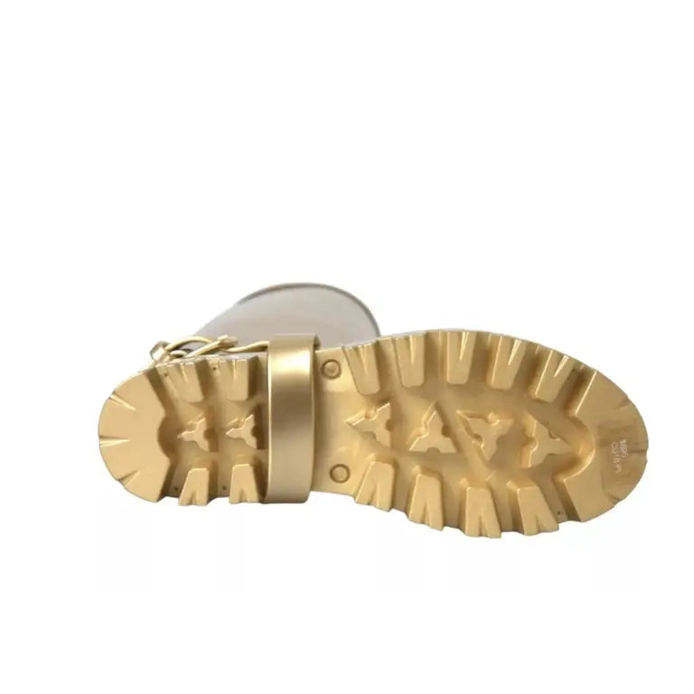 Dolce &amp; Gabbana Gummistiefel in Metallic-Optik Gold