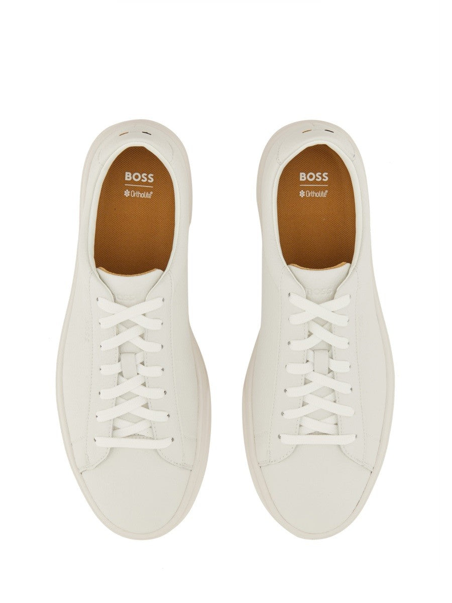 Boss GRAINED LEATHER SNEAKER