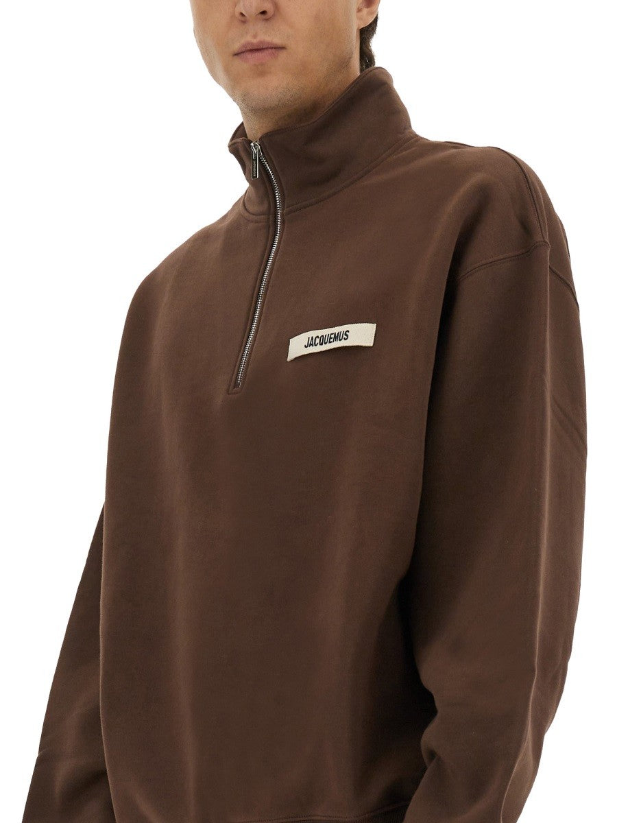 JACQUEMUS GROSGRAIN SWEATSHIRT WITH TURTLENECK