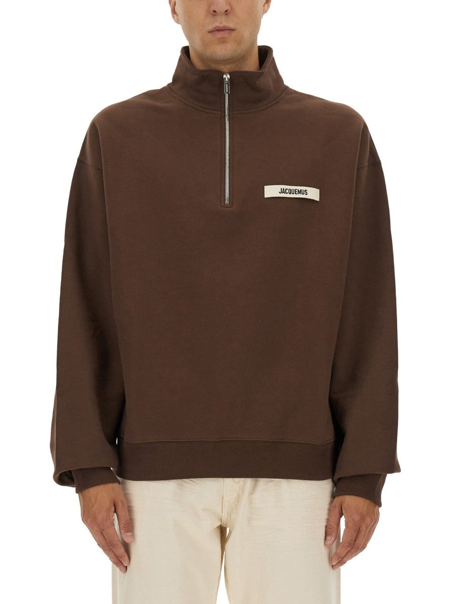 JACQUEMUS GROSGRAIN SWEATSHIRT WITH TURTLENECK