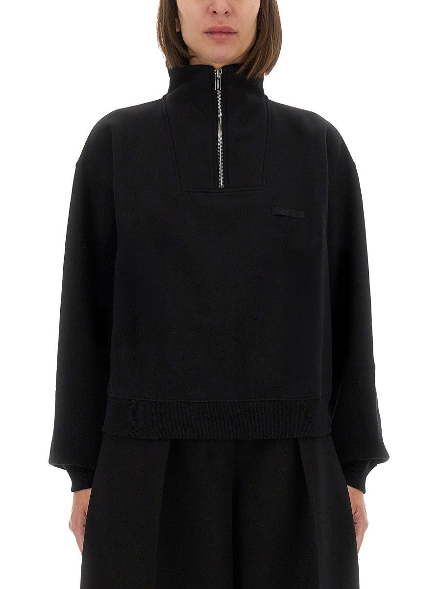 JACQUEMUS GROSGRAIN SWEATSHIRT WITH TURTLENECK