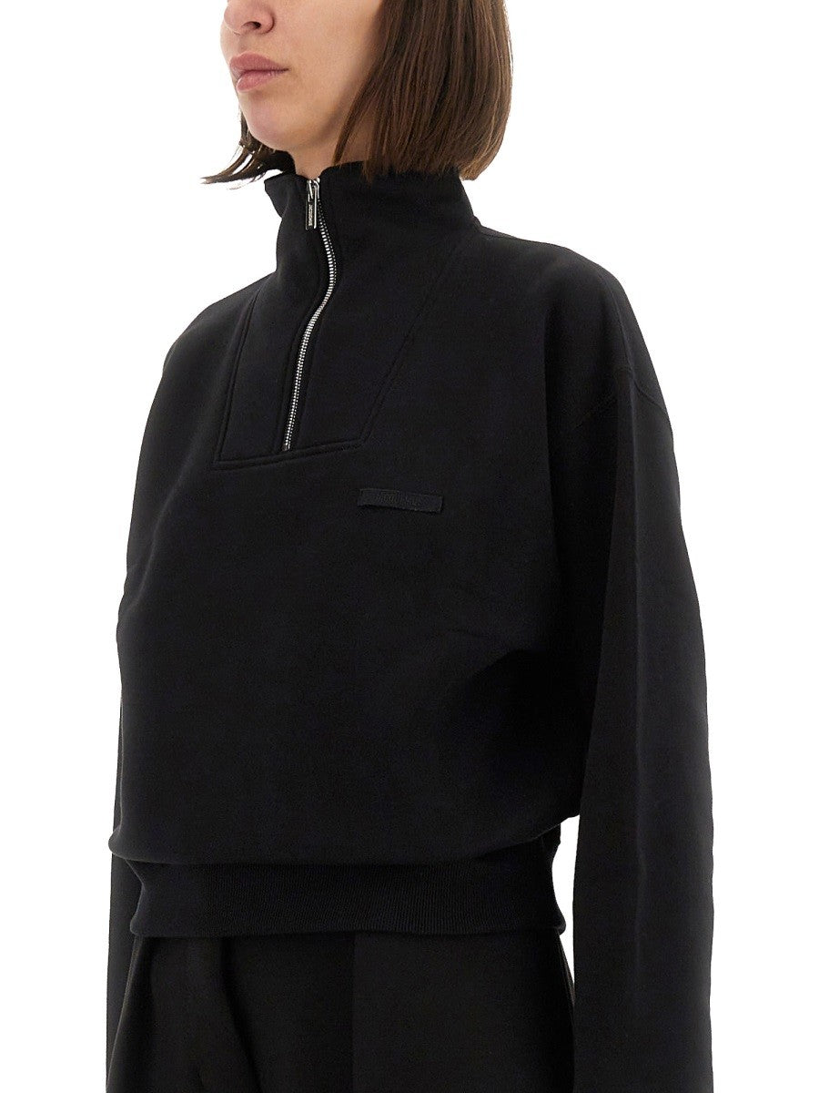 JACQUEMUS GROSGRAIN SWEATSHIRT WITH TURTLENECK