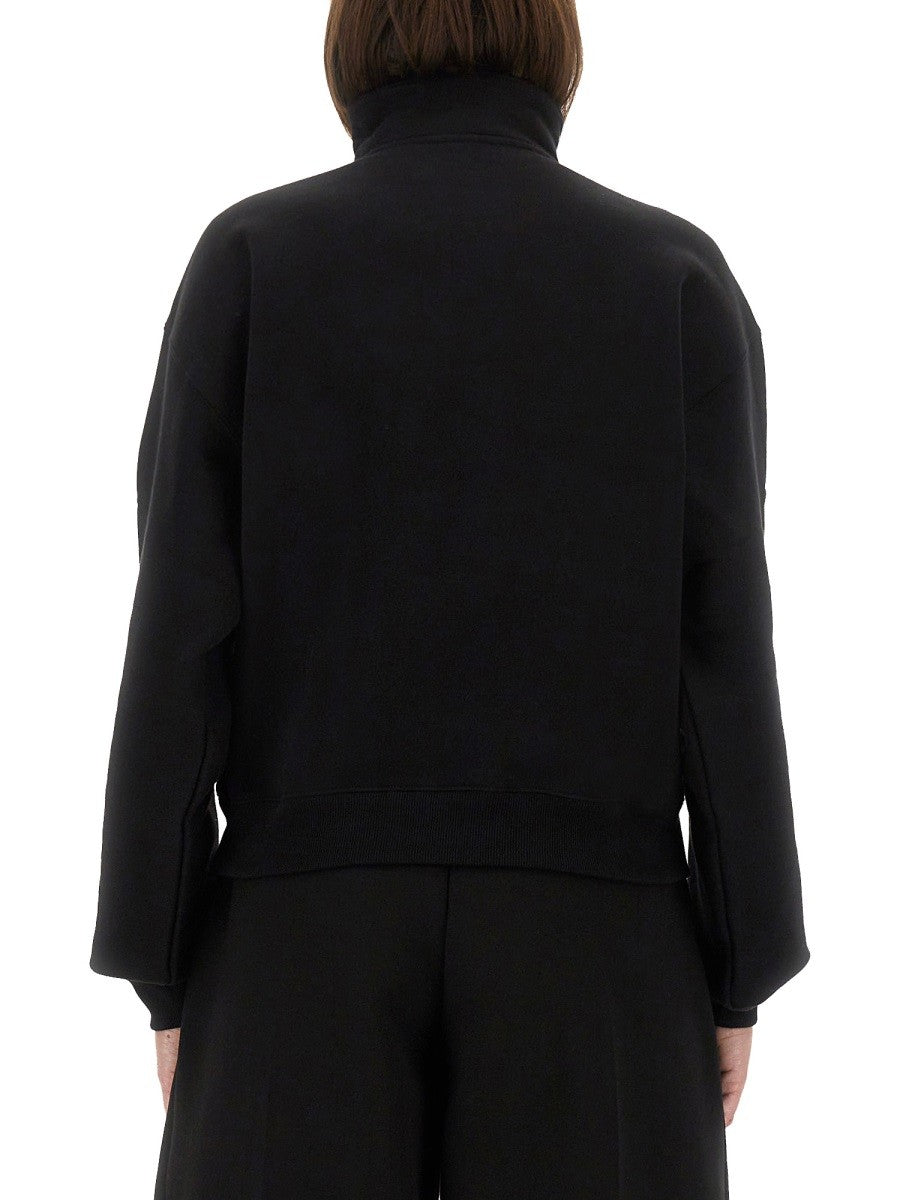 JACQUEMUS GROSGRAIN SWEATSHIRT WITH TURTLENECK