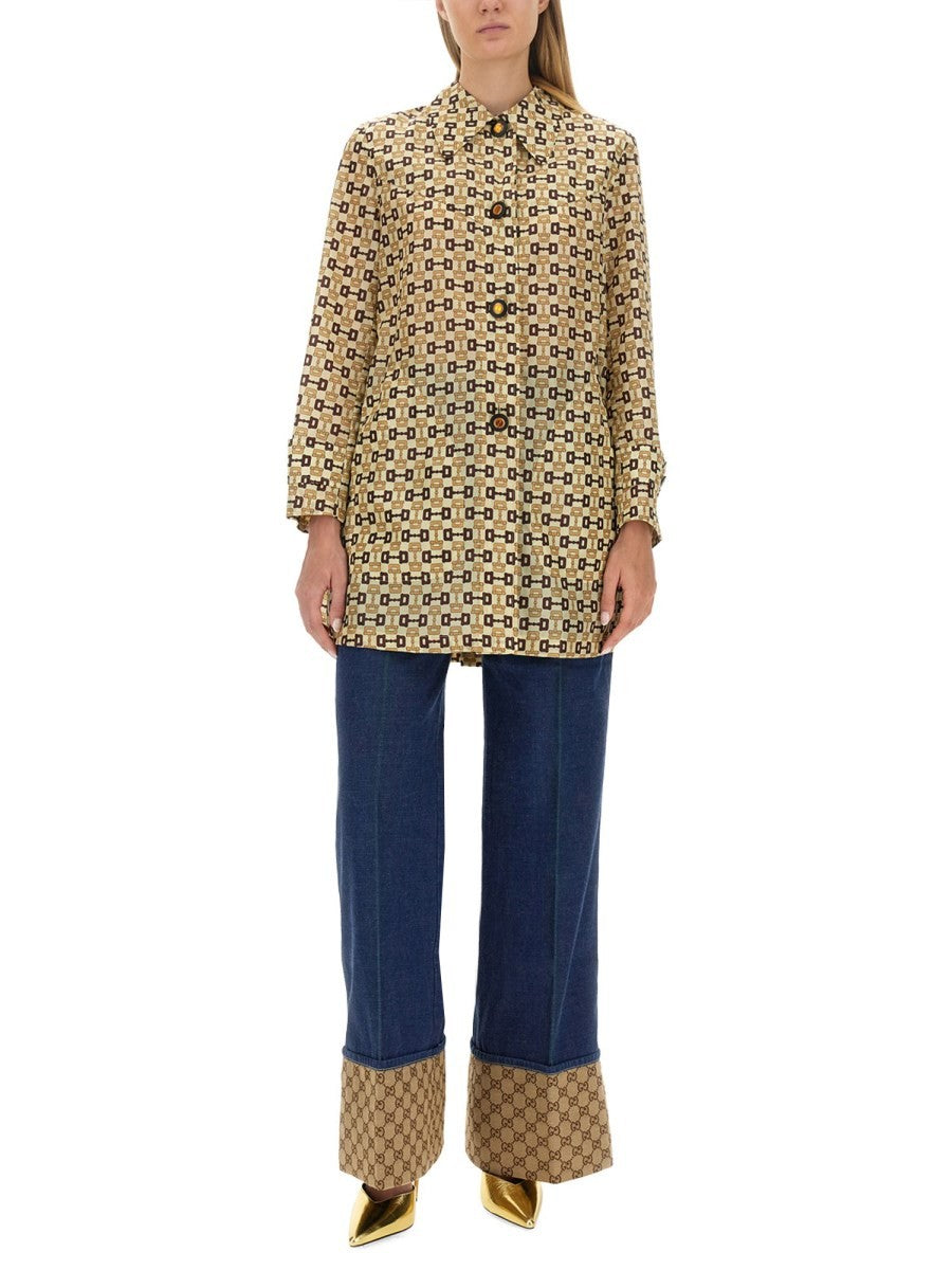 Gucci GUCCI HORSEBIT PRINT COAT