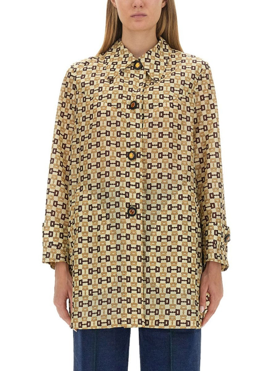 Gucci GUCCI HORSEBIT PRINT COAT