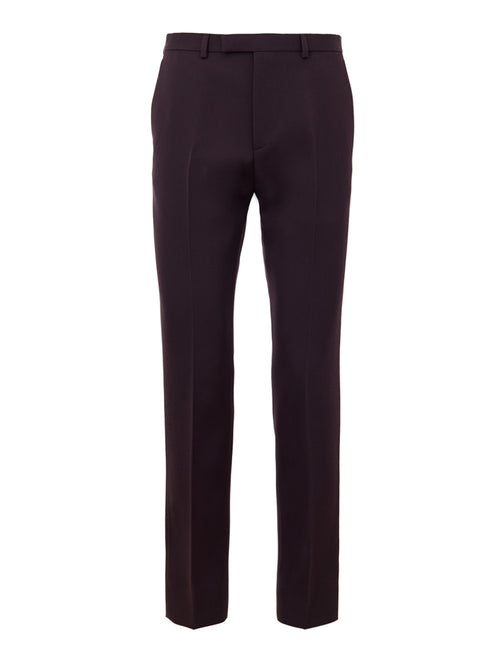Gucci Men's Bordeaux Logo-Embroidered Tailored Trousers – Siebentaschen