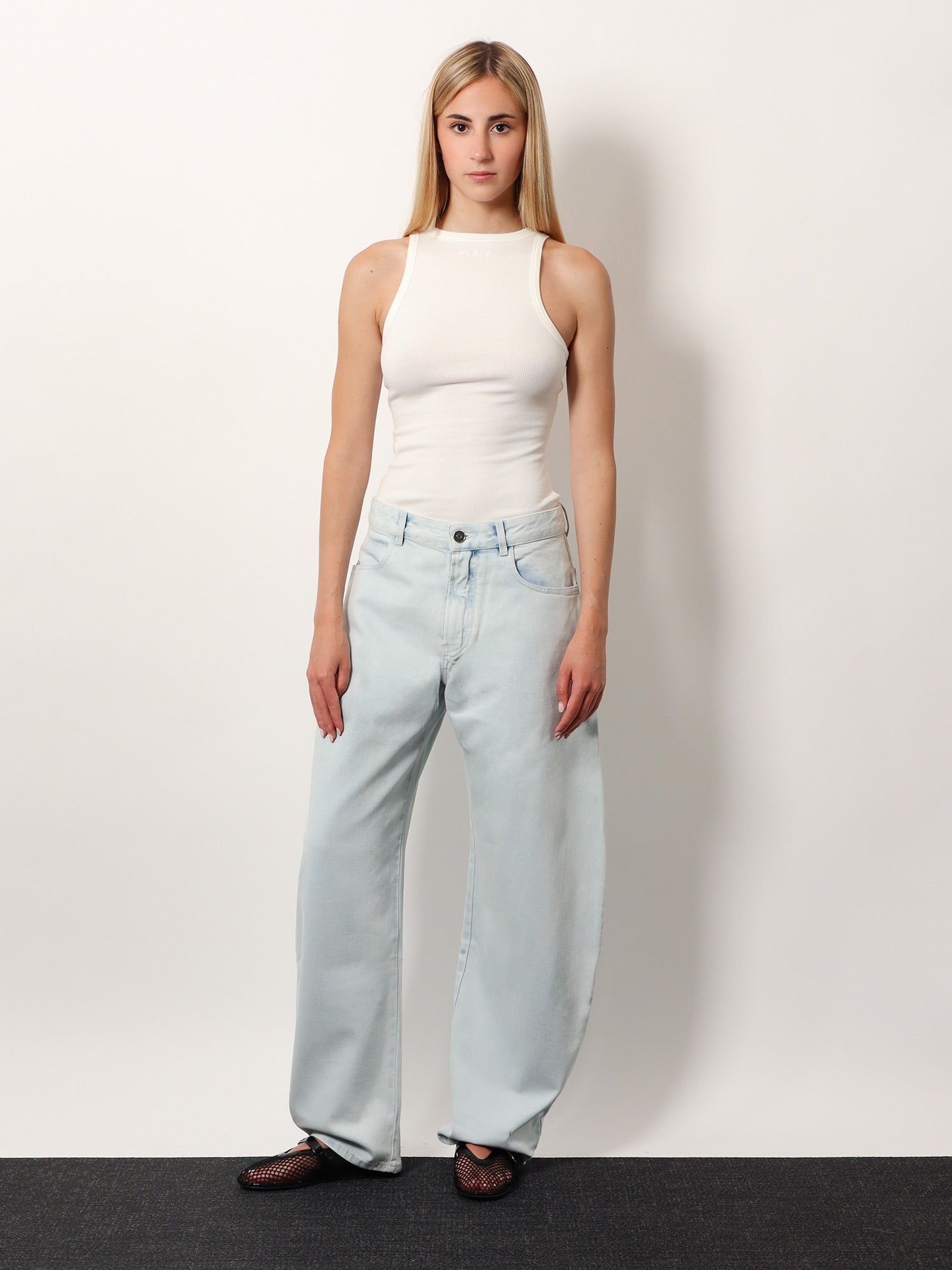 ALAIA Halter cotton and viscose bodysuit