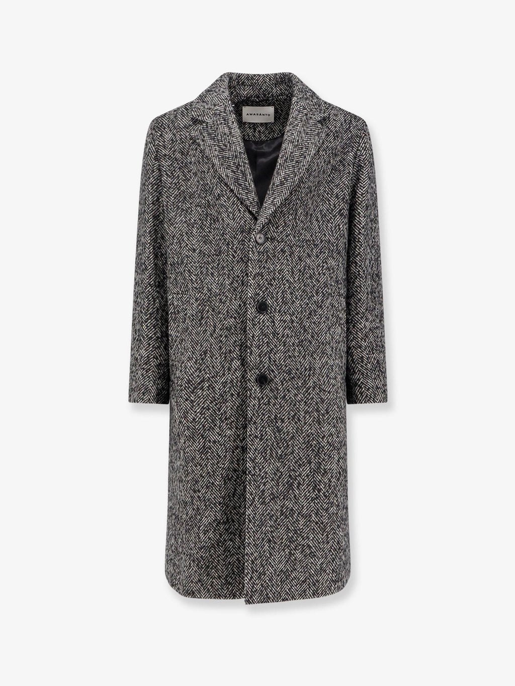 AMARANTO Herringbone pattern wool coat