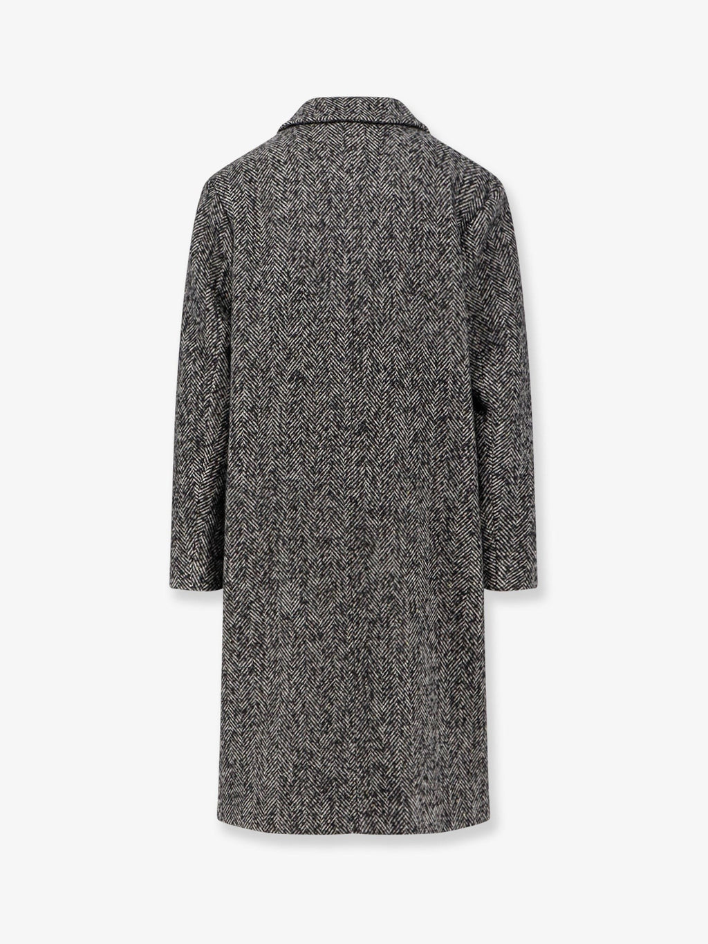 AMARANTO Herringbone pattern wool coat