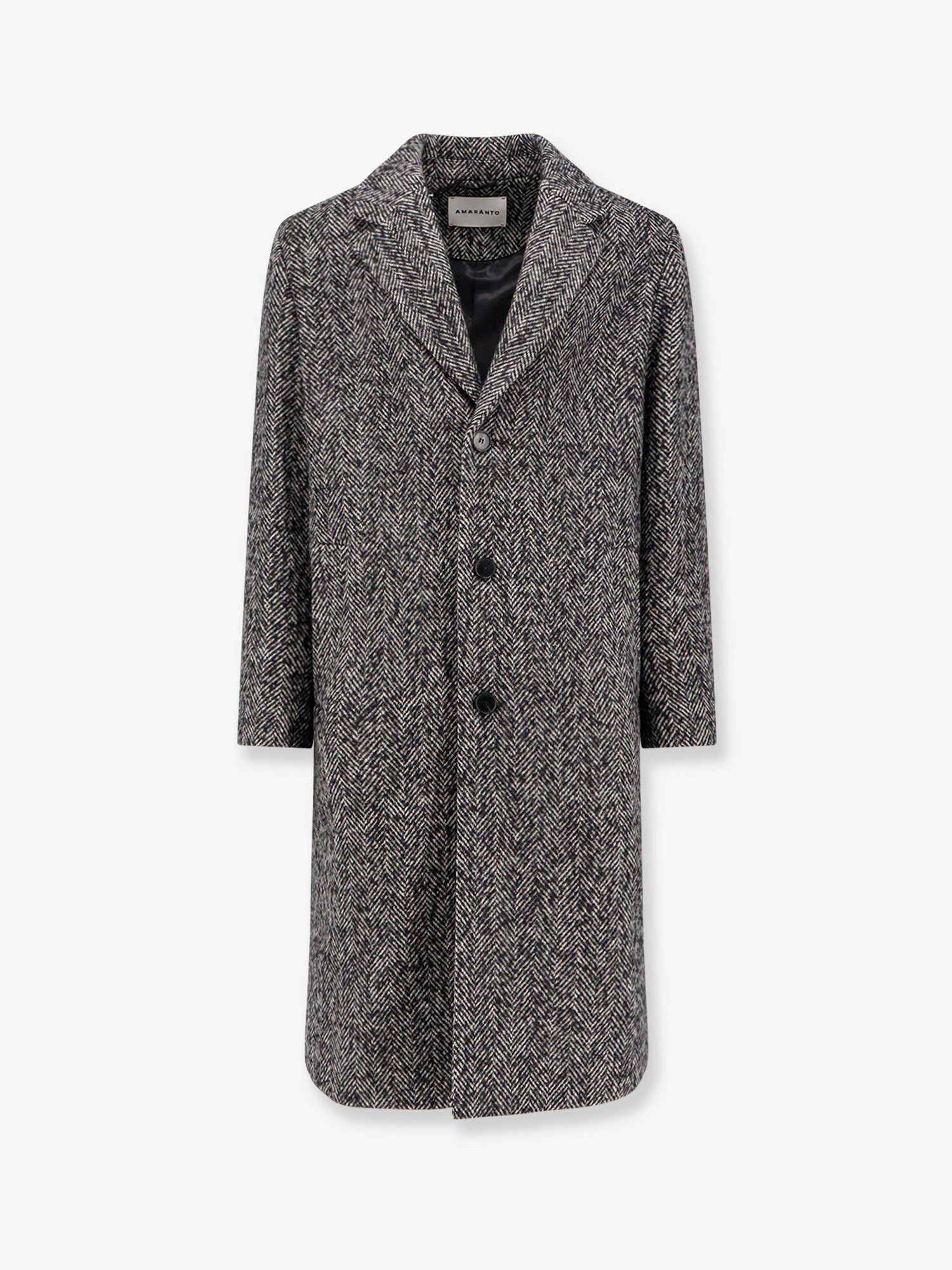 AMARANTO Herringbone pattern wool coat