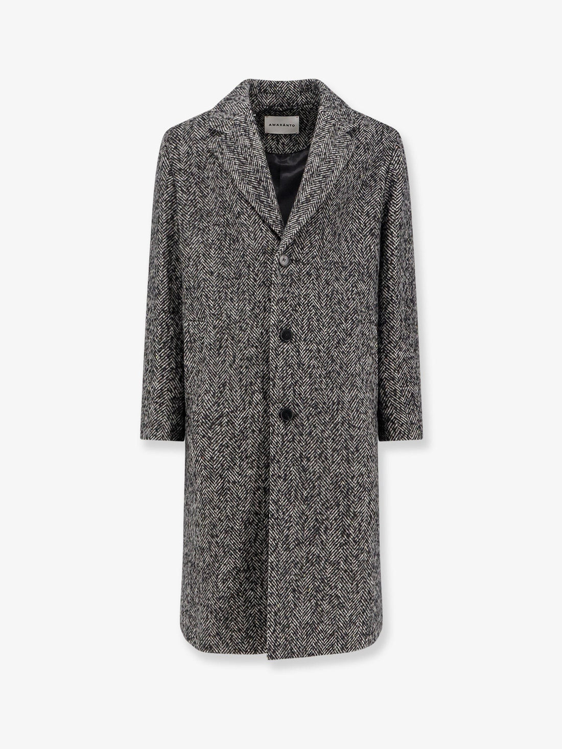 AMARANTO Herringbone pattern wool coat