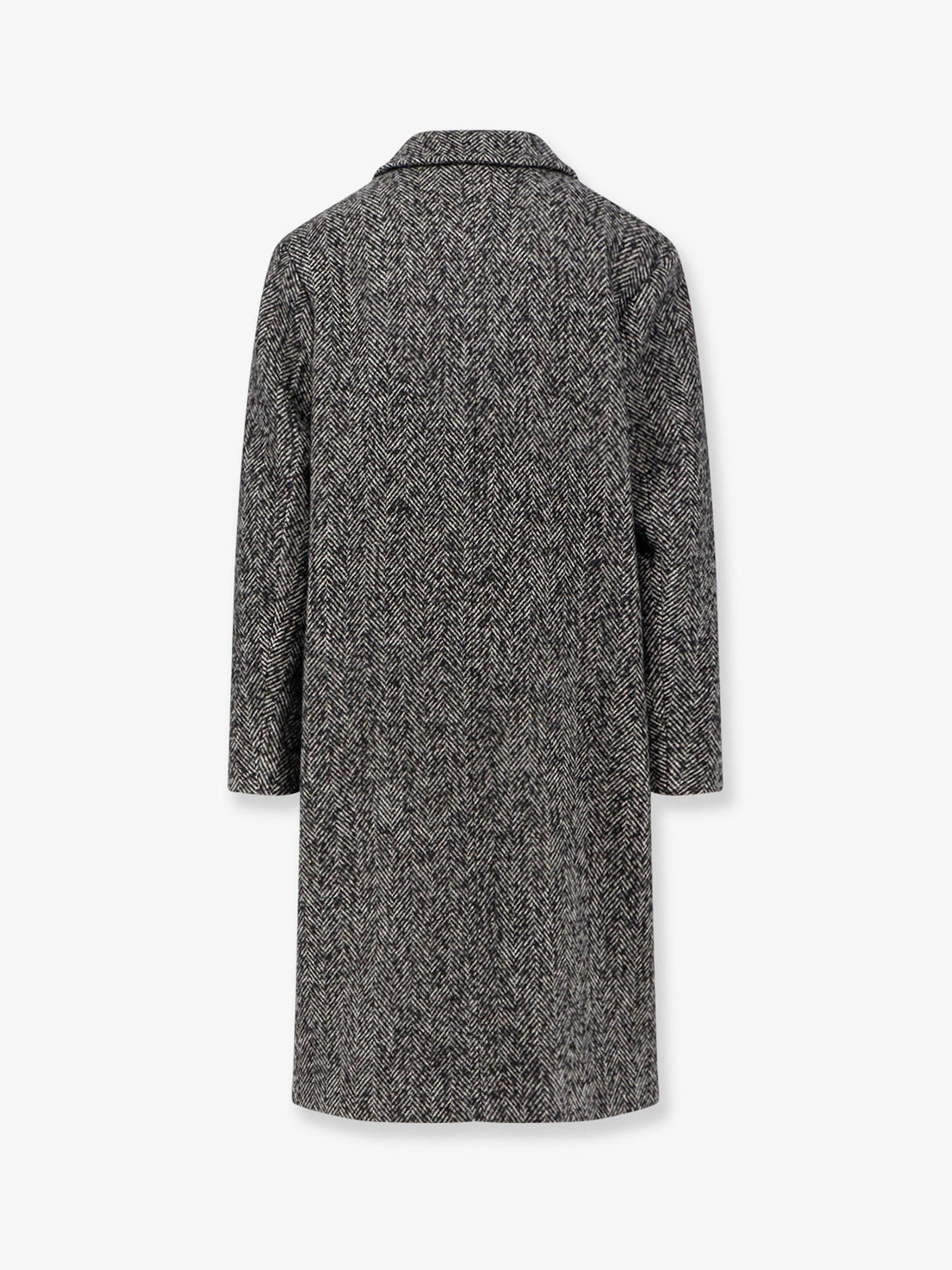 AMARANTO Herringbone pattern wool coat