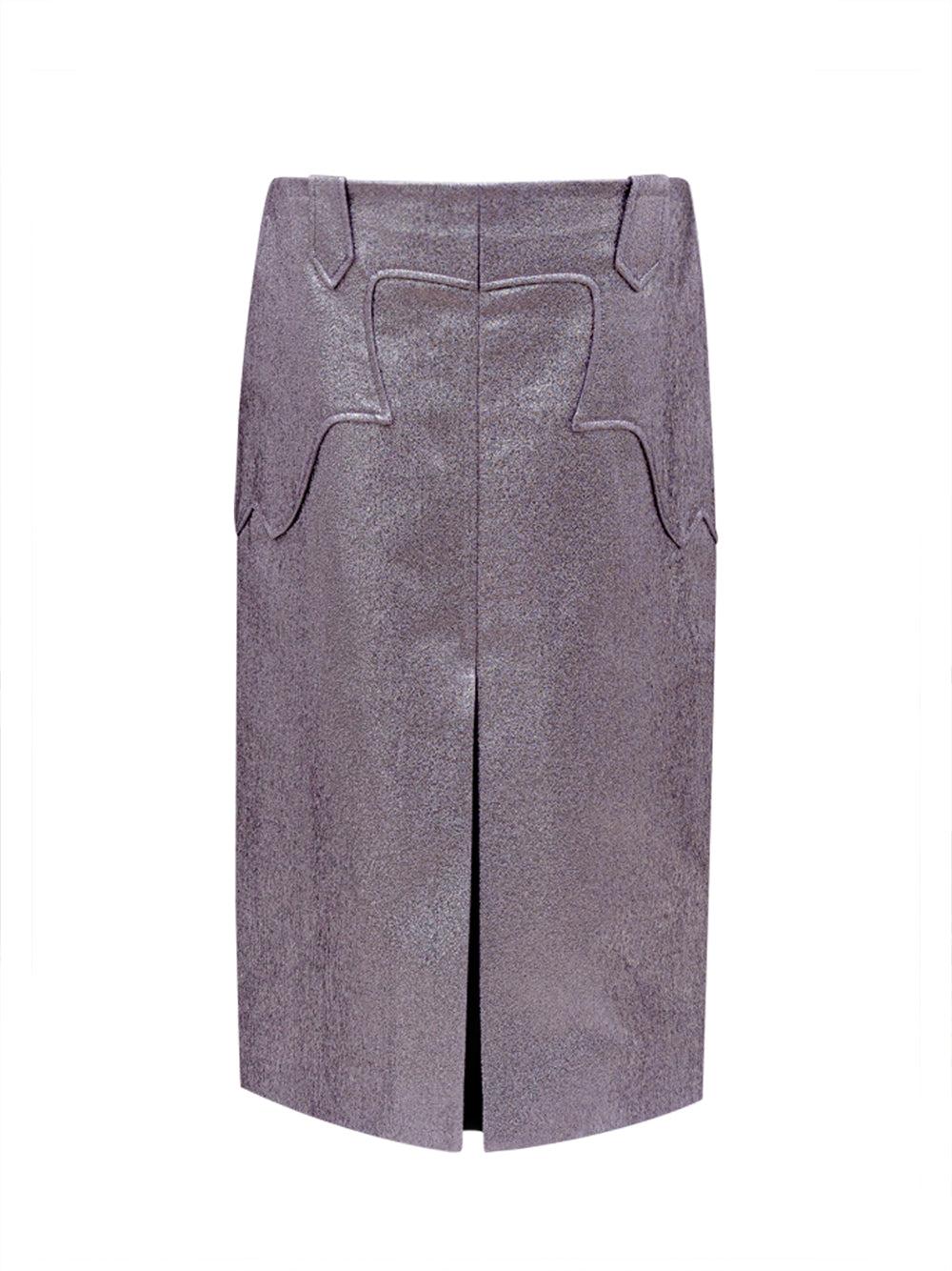Tom Ford Purple Lurex Eco-Leather Midi Skirt with 'Country' Detail – Siebentaschen
