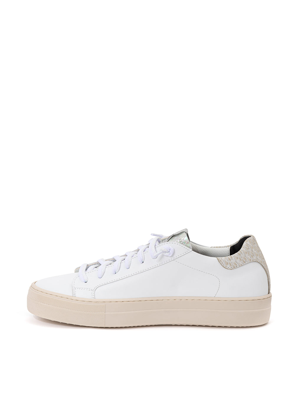 P448 White Leather Thea Python Sneakers