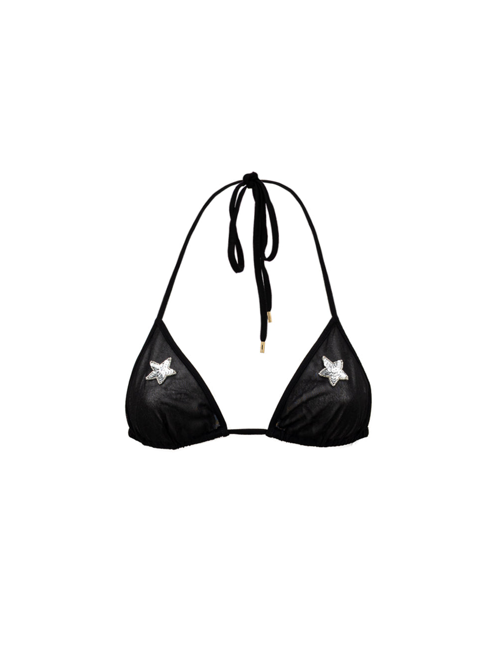 Tom Ford Black Tulle Triangle Bra with Paillette Stars – Siebentaschen