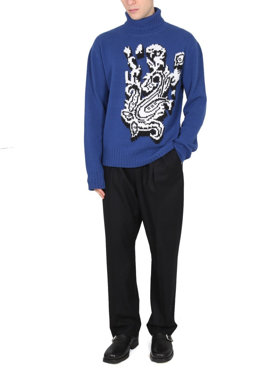 Etro INLAID JACQUARD TURTLENECK SWEATER