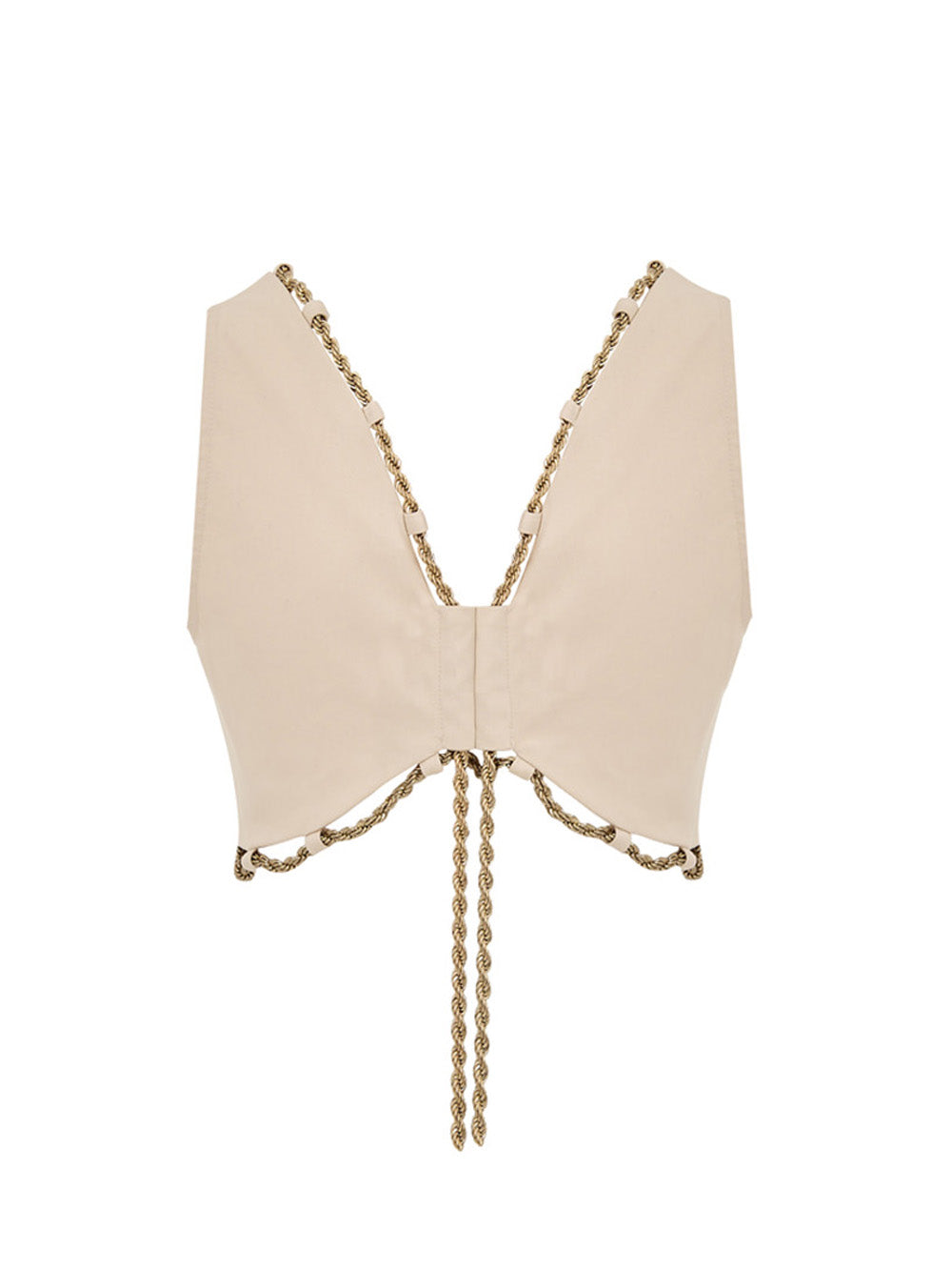 Cult Gaia Powder Pink Cotton Vest with Gold Chain Trim – Siebentaschen