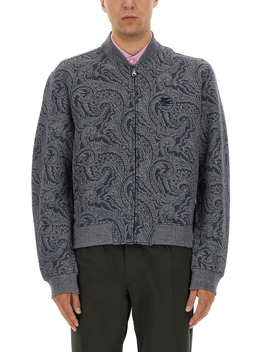 Etro JACQUARD BOMBER JACKET WITH LOGO